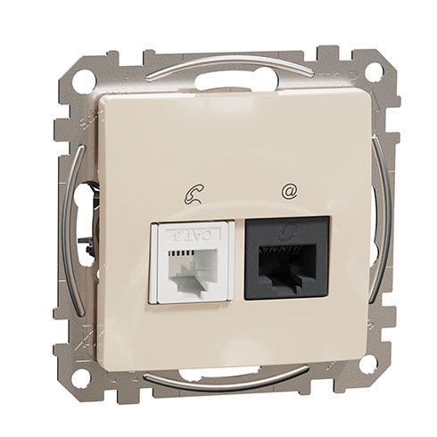 Sedna Design RJ11/RJ45 Cat6 UTP kombinált aljzat, bézs