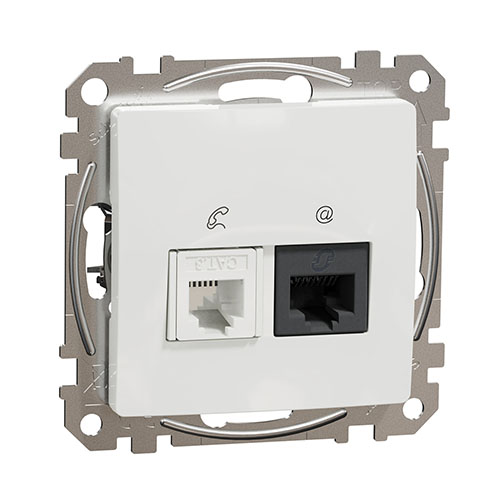 Sedna Design RJ11/RJ45 Cat6 UTP kombinált aljzat, fehér