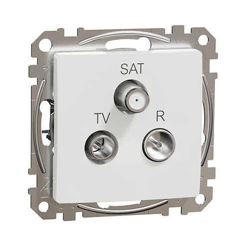 Sedna Design TV/R/SAT aljzat, átmenő, 7 dB, fehér