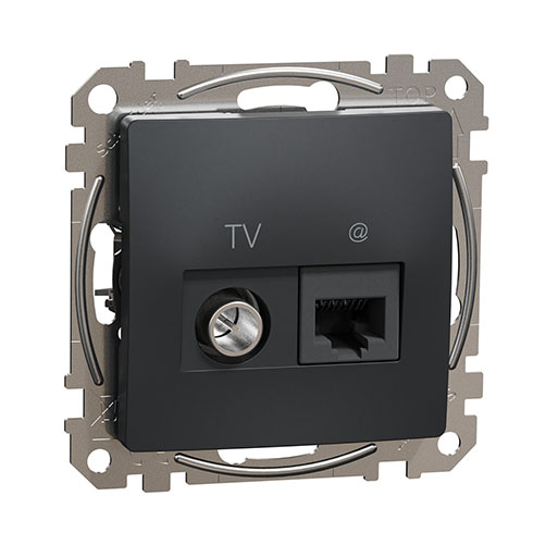 Sedna Design TV/RJ45 Cat6 UTP kombinált aljzat, antracit