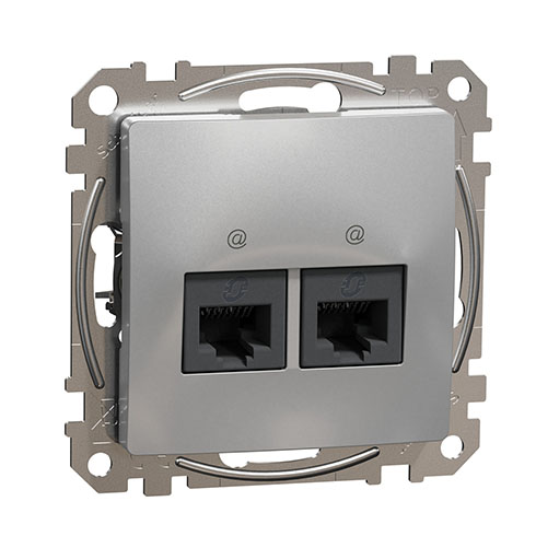 Sedna Design 2xRJ45 Cat6A UTP aljzat, alumínium