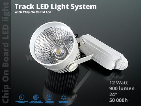 Sínes COB LED lámpa 12W (24°) meleg fehér