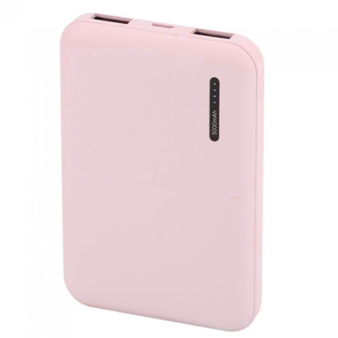 PowerBank külső akkumulátor SuperSmall-II (2xUSB) pink - 5000 mAh