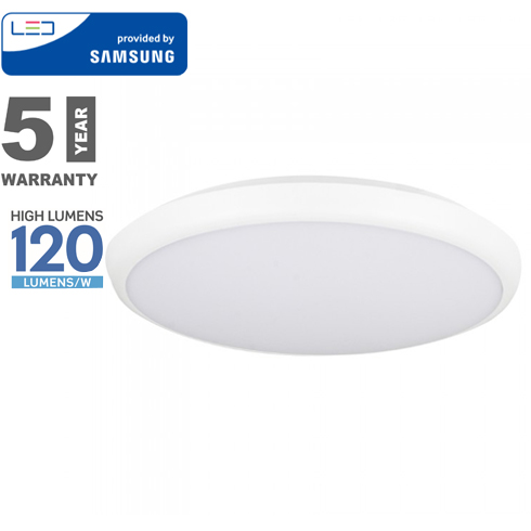 Slim Dome LED UFO lámpatest (12W - IP65) kör, meleg fehér