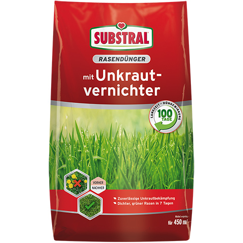 Gyeptrágya és gyomirtó egyben, 450 m2 fűre (9 kg)