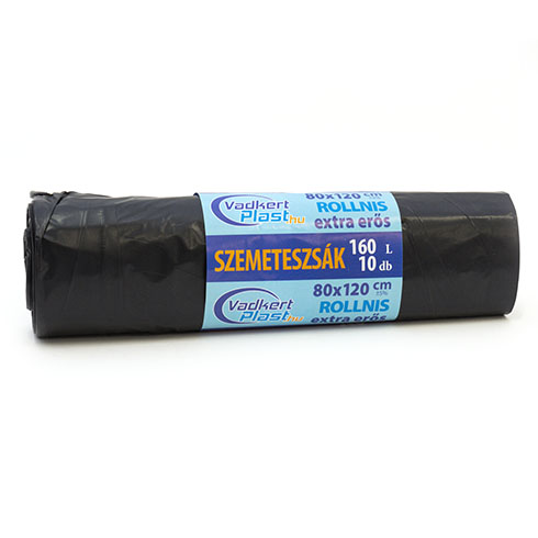 Szemeteszsák 160L (80x120cm) 10db, extra erős, fekete