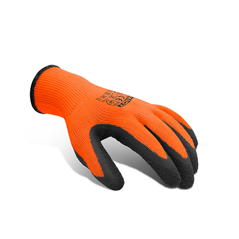 Szerelő szövet-latex kesztyű (L/9) narancssárga