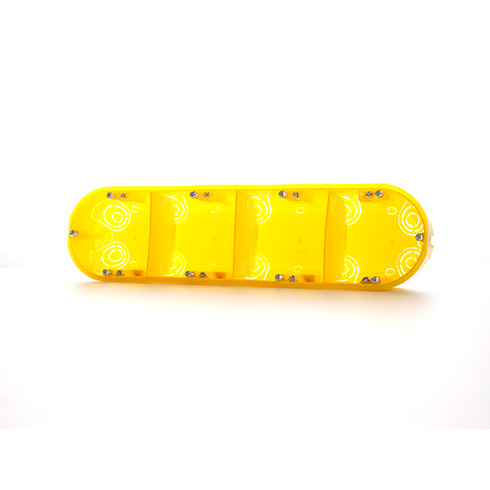 Szerelvénydoboz gipszkartonba süllyeszthető 4-es (285x74x45 mm) sárga