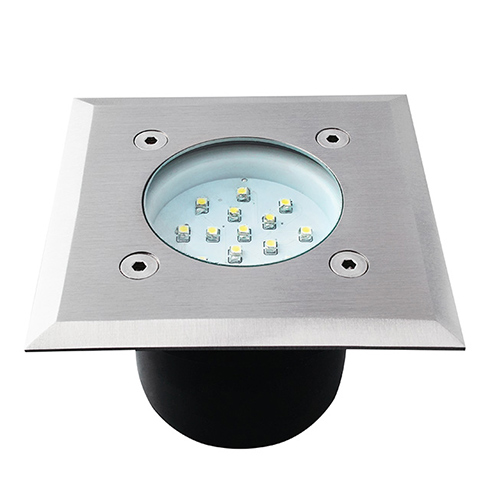 Gordo LED 14 SMD-L talajba építhető LED lámpa, négyzet (0.7W) hideg fehér IP66