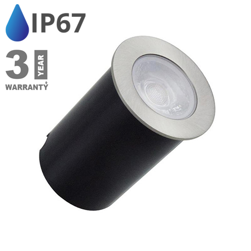 Talajba építhető LED lámpa (kör - 4W - 65 mm) természetes fehér IP67