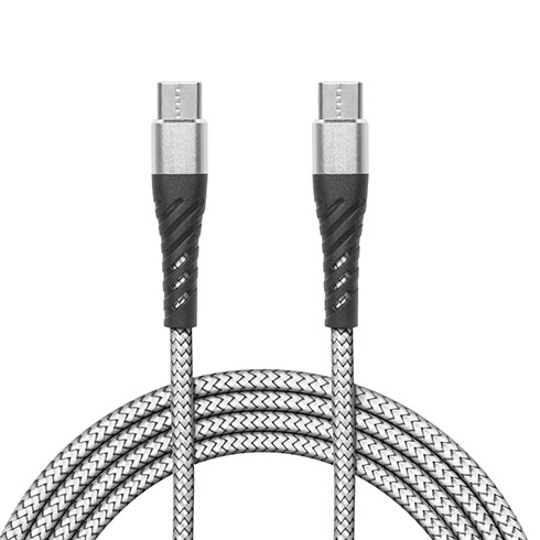 USB-C szövetkábel (2 méter) fehér - USB-C