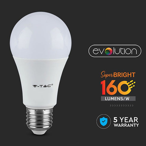 E27 LED lámpa (6.5W/200°) Körte A60 - evolution series, 160lm/Watt - meleg fehér