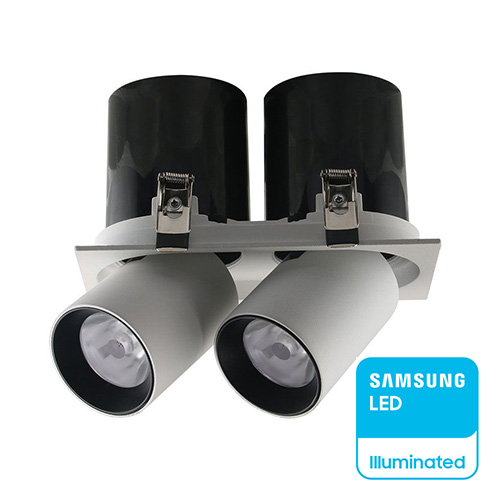 LED mélysugárzó kiemelhető, dupla, (36W/24°) Samsung - természetes fehér, CRI>90