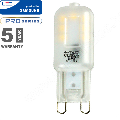 LED lámpa G9 (2.5W/300°) Kapszula - hideg fehér, PRO Samsung