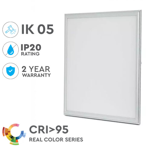 LED panel (600 x 600mm) 45W - meleg fehér, IK05 védelemmel, (CRI> 95 - RealColor)