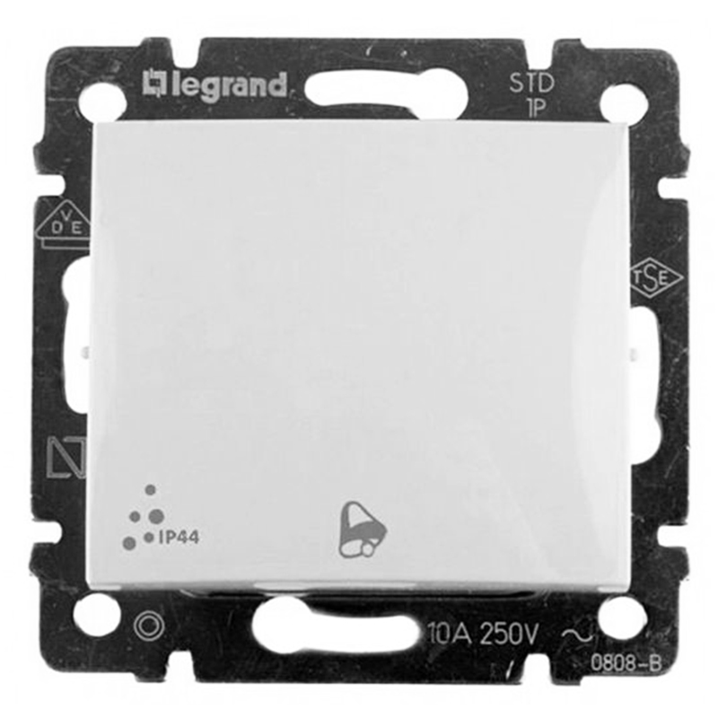 Valena-vízm. 1 pólusú nyomó csengő, IP44, (250V~/10AX) fehér
