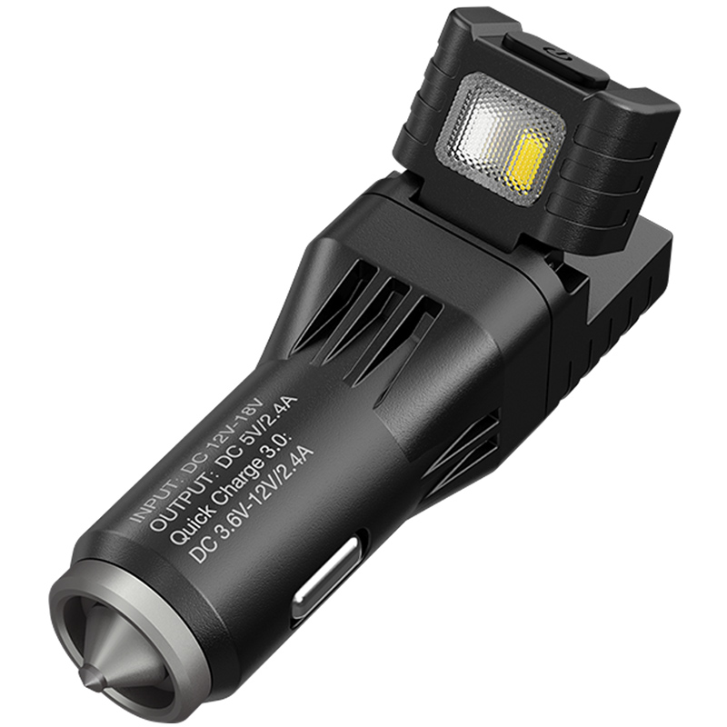 VCL10 multifunkcionális autós töltő: szivargyújtó és USB oldal + LED világítás