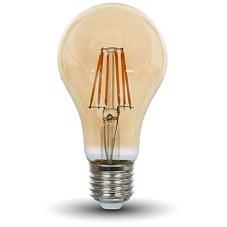 E27 LED izzó Vintage filament (8W/300°) Körte - extra meleg fehér