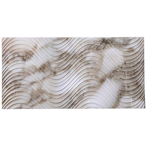 Flexpanel PVC falburkoló lap - Csempe, Hullámos világos márvány mintájú falburkolat