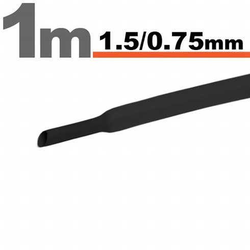 Zsugorcső (1.5 mm - 0.75 mm) - fekete