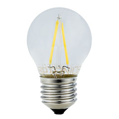 LED lámpa E27 Filament (2W/300°) Kisgömb - hideg fehér