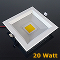 LED mélysugárzó (190 mm) 20W (négyzet) meleg fehér
