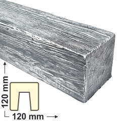 DecoWood Szürke-120 Modern poliuretán gerenda (ED 106)