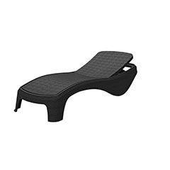 Patong Graphite kerti napozóágy, rattan hatású - grafit