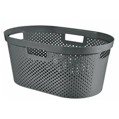 Infinity műanyag ruháskosár (40L) - Sötétszürke