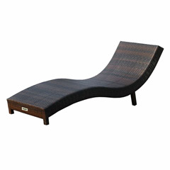 Manila kerti napozóágy, rattan hatású - barna