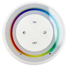 S2-W, RGB+CCT Fali FullColor szabályzó panel, kör alakú, elemes - fehér színű
