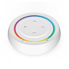 S2-W, RGB+CCT Fali FullColor szabályzó panel, kör alakú, elemes - fehér színű