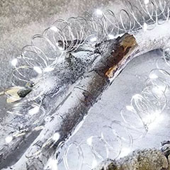 Kültéri nano fényfüzér (100 LED/10 méter) időzítővel - hideg fehér