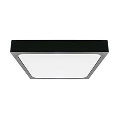 IP44 mennyezeti LED lámpatest - négyzet (18W/1800lm) meleg fehér, fekete (225 mm)