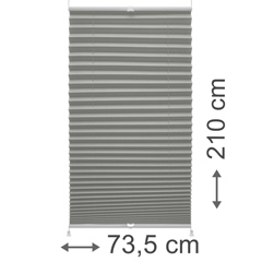 Thermo hőszigetelő és sötételő pliszé (harmónikaroló) - Szürke, tetőablakra - ablakra, ajtóra: 73,5x210 cm