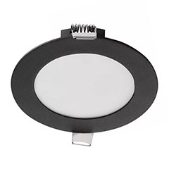 Nexxo: süllyeszthető, kör alakú LED panel, fekete (120 mm) 7W - meleg+természetes fehér