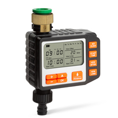 Elektromos locsoló időzítő LCD kijelzővel, elemes, fekete