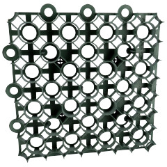 Műanyag gyeprács sűrű mintával, tüskével (50x50 cm) szürkészöld, másodosztályú