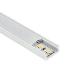 Type-D Fehér - Alumínium U profil LED szalagos világításhoz 16x6 mm (Opál búrával)