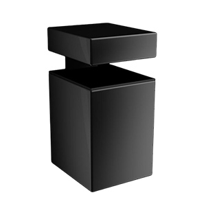 Üvegpolc tartó modern, szögletes, befogható vastagság 1-21 mm (2 darab) fényes fekete