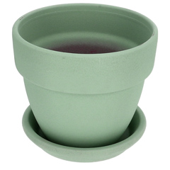 Agyagvirágcserép alátéttel, kerek - menta (16 cm/1.3l)