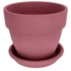 Agyagvirágcserép alátéttel, kerek - mályva (20 cm/2,7l)