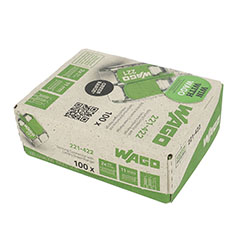 221 Wago Green Range új karos (csatos) vezeték összekötő, 2 x 4mm² vezeték nyílásos (100 db)