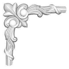 HCR 501-3 poliuretán keretező sarokelem (HCR 501 díszléchez)