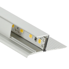 Gipszkarton élvilágító - OMNI10 AC2 - LED szalagos élvilágításhoz, eloxált, oldalra világít (Opál búrával)