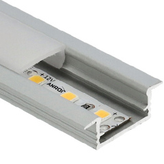 -MINI-01-B - Alumínium RS profil (süllyeszthető) LED szalaghoz (Matt opál PVC búra)