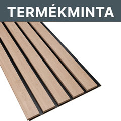 Termékminta: Fa hatású lamella, falburkolat - széles lamellával (20cm x 30cm x 1.5cm) - natúr tölgy+fekete
