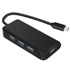 USB Type-C átalakító adapter, fekete - 4xUSB 3.0