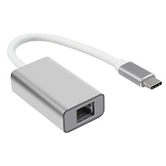 USB Type-C átalakító adapter, ezüst - RJ45 ethernet