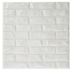 Fehér falpanel, 3D műanyag falburkolat, 50x50 cm - Bricks Tégla